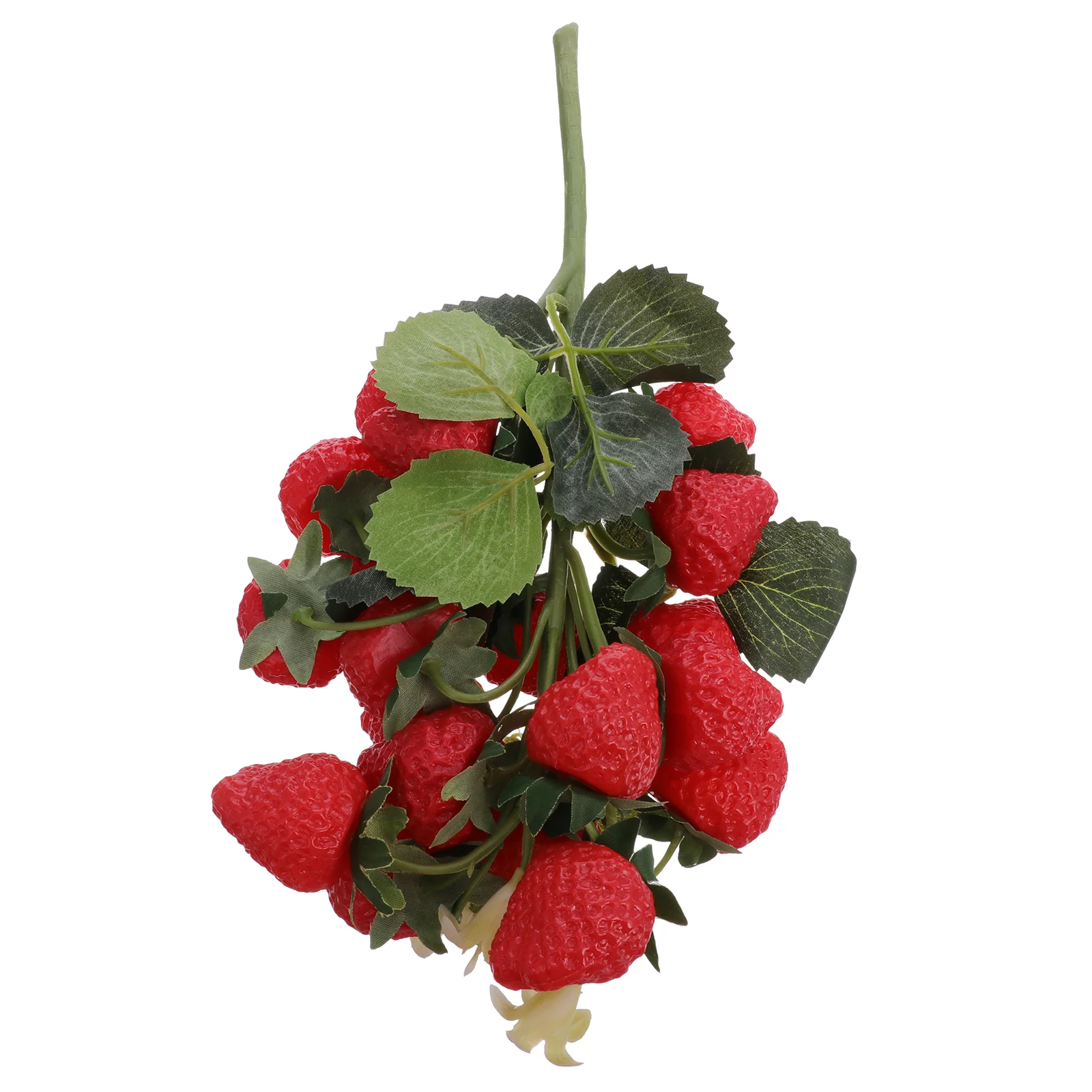 

Simulated Fruit Skewers Fake Artificial Strawberries Decor Toy Faux Foam Home Plant Strawberry with Leaves Child Model Red