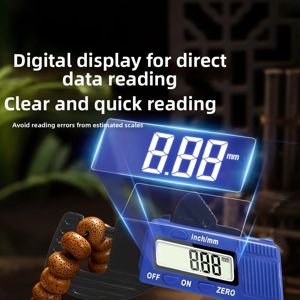 Digital Thickness Gauge 0.01mm Resolution LCD Display For Leather Paper Board Jewelry Measuring Tool Red Blue ABS Plastic