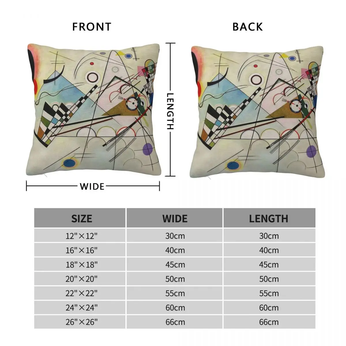 Composition 8 Wassily Kandinsky Square Pillowcase Polyester Linen Velvet Creative Zip Decor Home Cushion Case