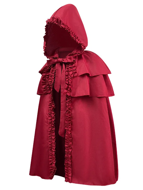 Kostium Czerwonego Kapturka na Halloween, Zestaw Cosplay, Strój do odgrywania ról, Spódnica, Piękny, Jedwabisty Płaszcz, Chiński Strój Tradycyjny