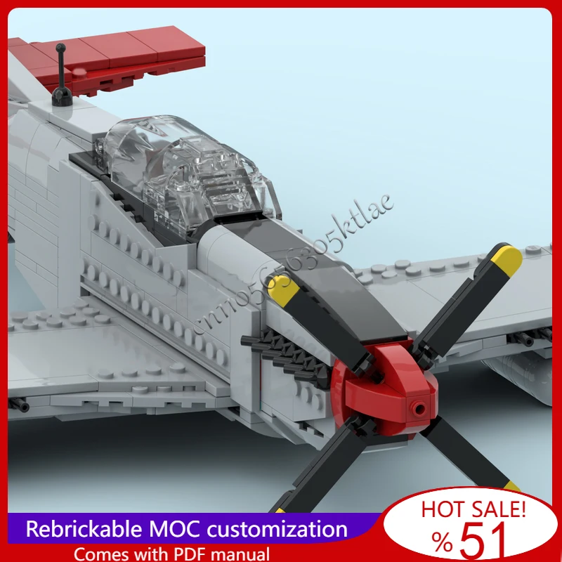 789 pçs P-51D único assento lutador jato aeronaves modelo moc blocos de construção tijolo diy montagem criativa brinquedo para crianças presente natal