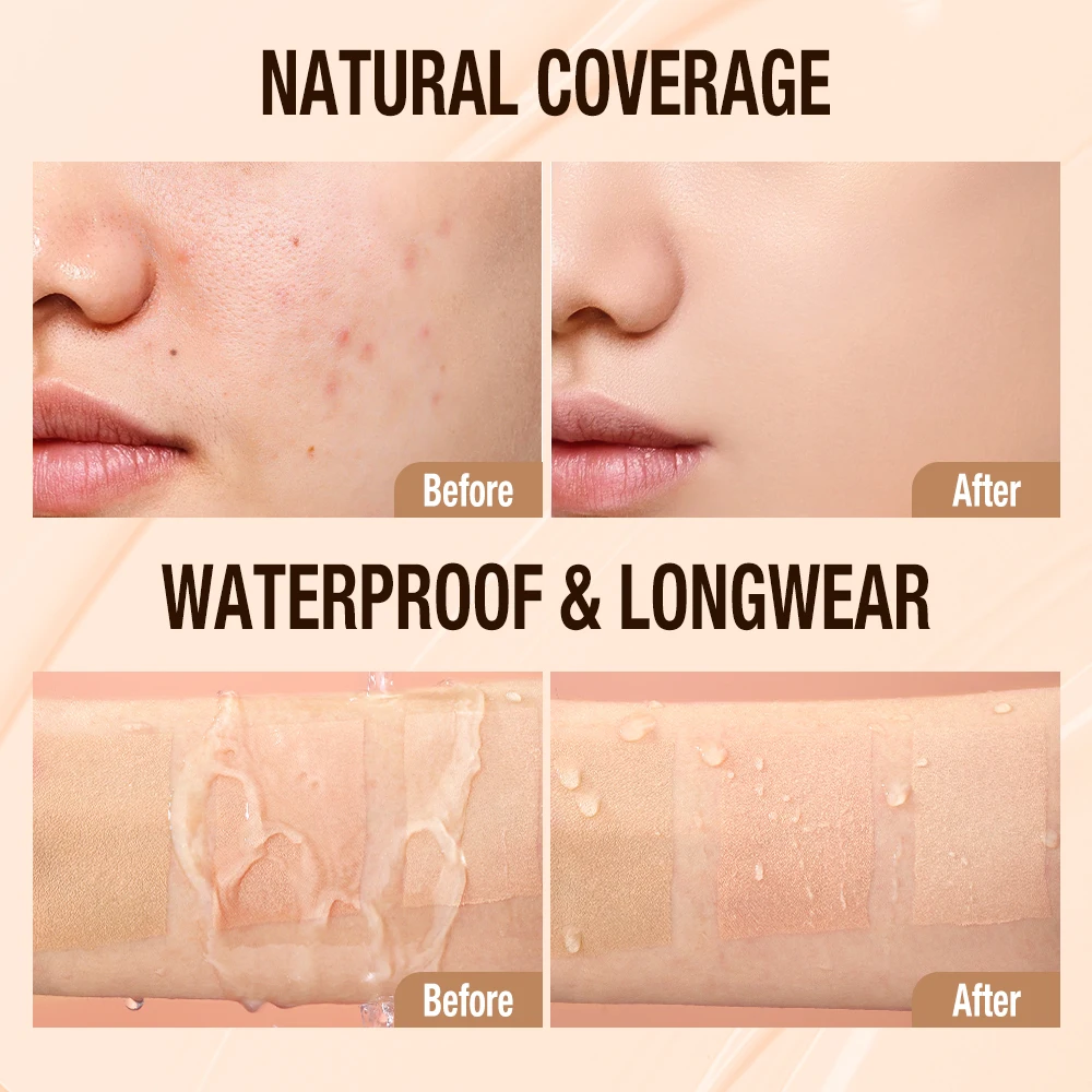 O.TWO.O flüssige Grundierung creme für Gesicht 30ml hoch deckende Make-up-Basis Sonnenschutz spf30 wasserdichte Concealer Make-up Foundation