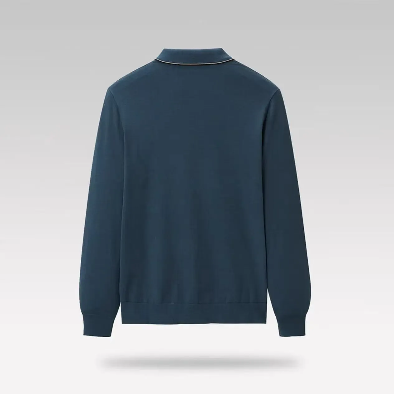 Goldberg Мужской вязаный свитер Long Sve Slim Fit с тонким воротником и принтом, повседневная одежда из смеси полиэстера, осенняя одежда