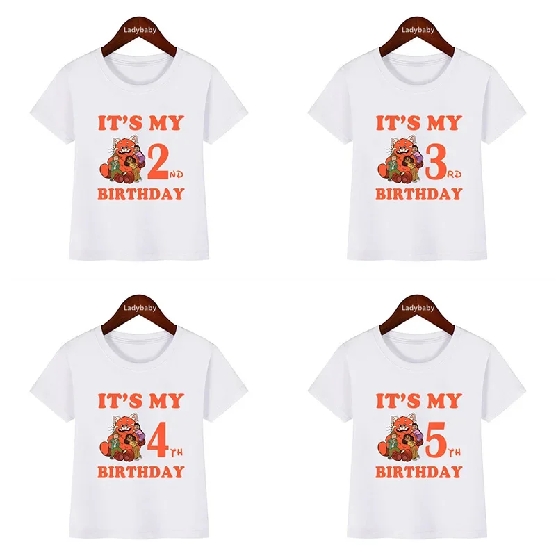 Disney Turning Red Panda Mei Lee Kids Clothes It's My 1 2 3 4 5 6 7 8 9 Years Birthday Boys Girls T shirt Baby Children T-Shirts