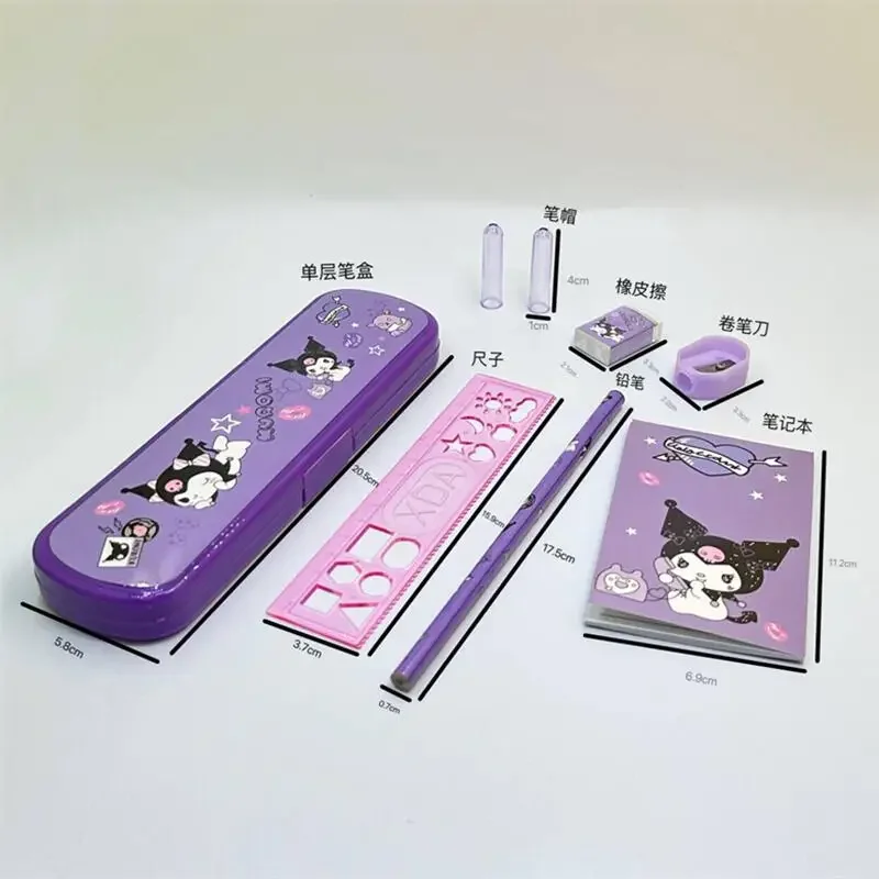 Miniso Sanrio Hello Kitty Stationery Set Cute Anime Cartoon Kuromi Cinnamoroll School Supplies Kawaii Girl&Child Holiday Gifts