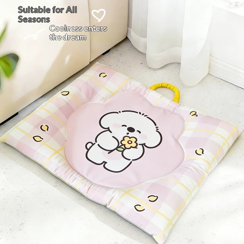 

All-Season Reversible Cooling Dog Cat Mat, Waterproof Breathable Pet Bed Pad, Summer Non-Slip Floor Mat for Small Dogs Cats,