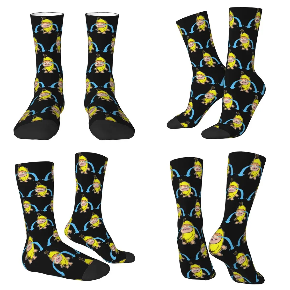 

Banana Cat Crying Meme Socks Harajuku Super Soft Stockings All Season Long Socks for Man Woman Valentine's Day Gifts