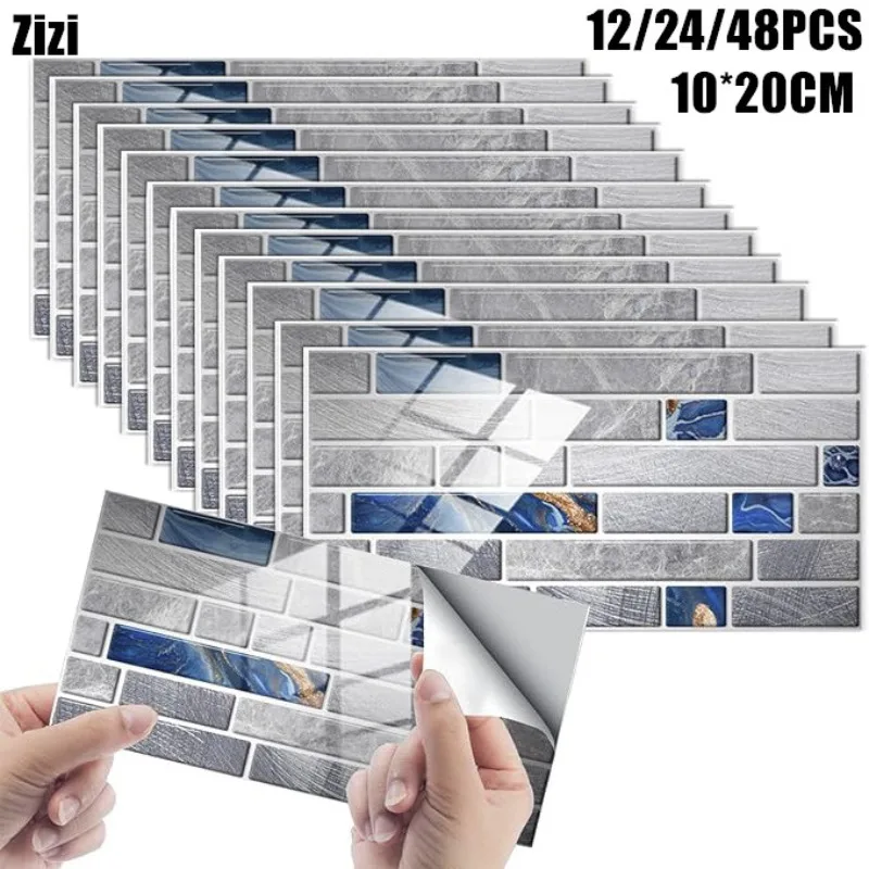 

Self-Adhesive Imitation Brick Pattern Tile Stickers Mosaic Wall Stickers Waterproof Wall Stickers for Bathroom Kitchen Bedroom