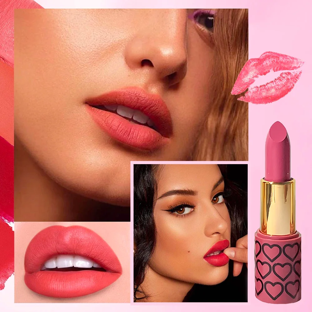 6色の口紅セット マット＆グリッターベルベット、防水、長持ち、簡単に塗布、ユニセックスギフト、日常、パーティー、クリスマス、ハロウィーンに最適