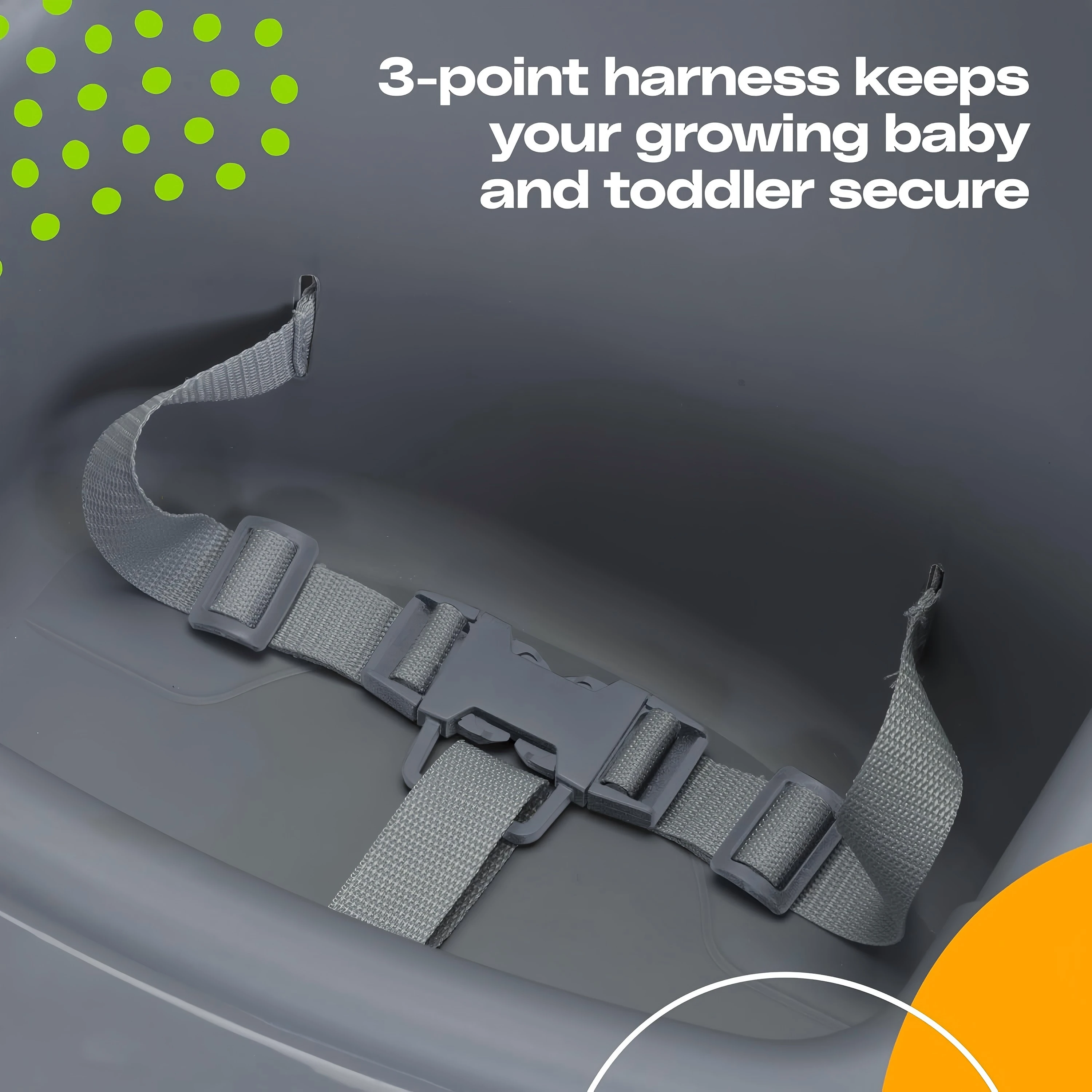 

3-точечный ремень безопасности для детского столовой Cosco, ремень безопасности для стульчика, 3-точечный ремень, сохраняет ваше выращивание, безопасный для ребенка и малыша