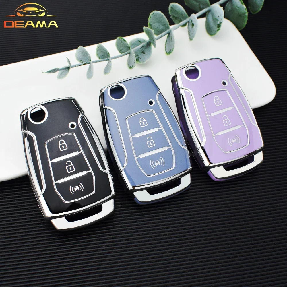 TPU Shell Fob for SsangYong Kyron 2 Sanka Actyon Korando Tivoli Protector Keyless Car Folding Key Case Cover Bag Accessories