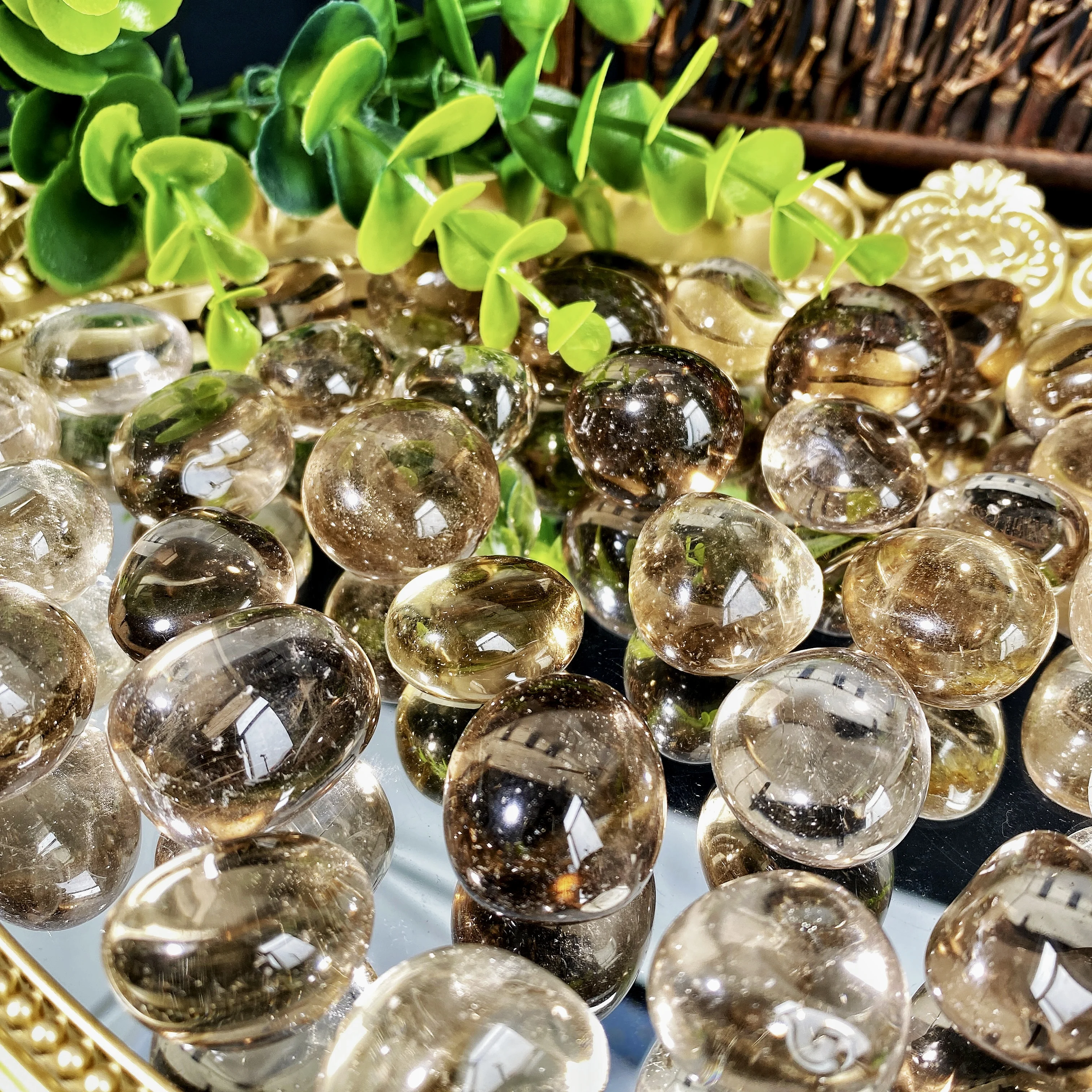 5PCS 10-50mm  Natural Smoky Quartz Tumbled Stones  Crystal Minerals,Gemstones,Glitter, Healing crystal，Birthday gift，Decoration