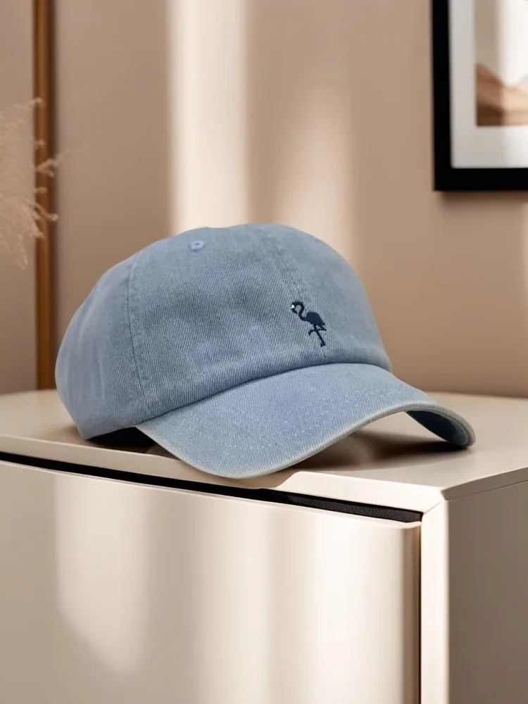 

Women's Soft Top Baseball Cap Summer Face Slimming Sunade Couple's Hat Versatile Street Sle Embroidered Cotton Cap