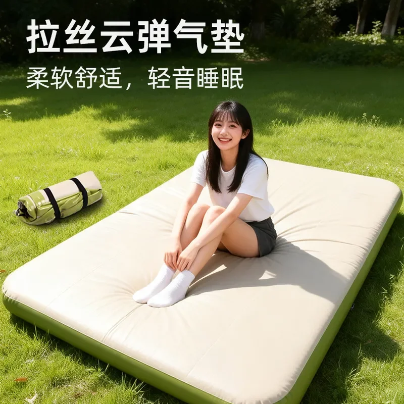Outdoor Camping Inflatable Mattress Thickened Wear Resistant Sleeping Pad Portable Automatic Air Bed for Hiking Travel Single