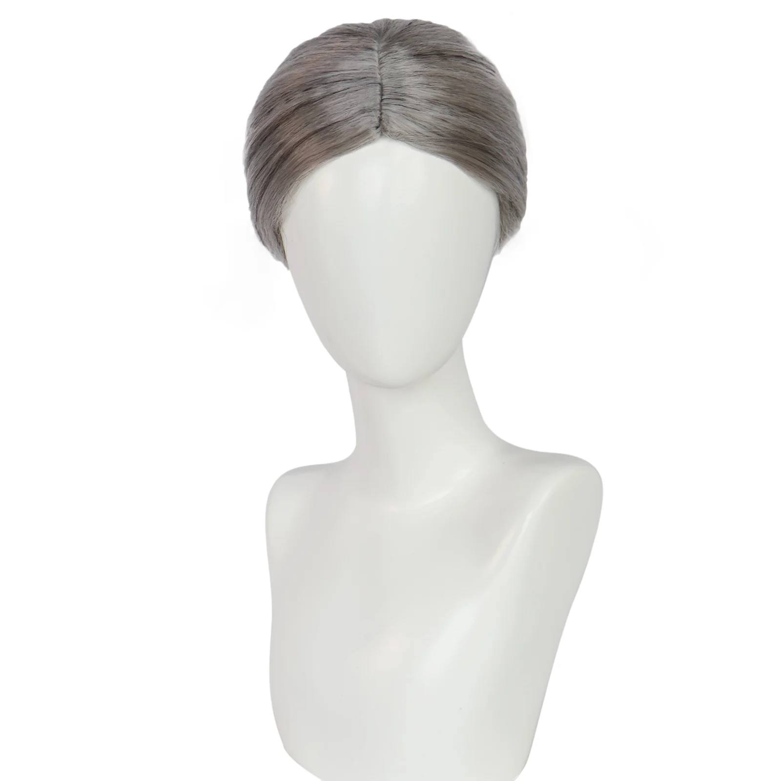Grandma Cosplay Wig Short Gray Straight Synthetic Wig for Women for Music Festival Carnival Comic Exhibition