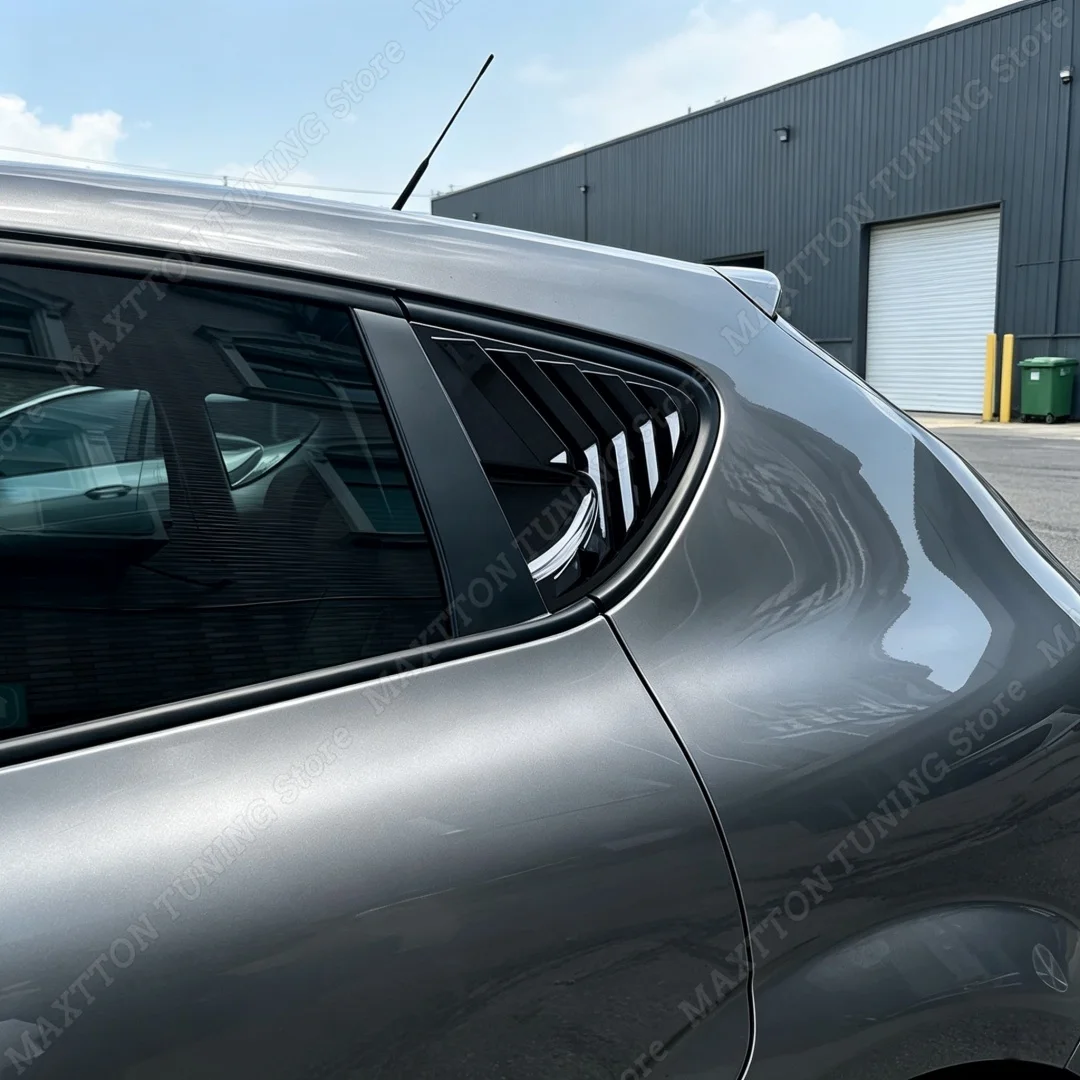 Gloss Black For Seat Leon MK2 1P1 2005-2012 Rear Window Louvers Shutters Blinds Cover Trim Tuning ABS UV Coat Exterior Body Kit