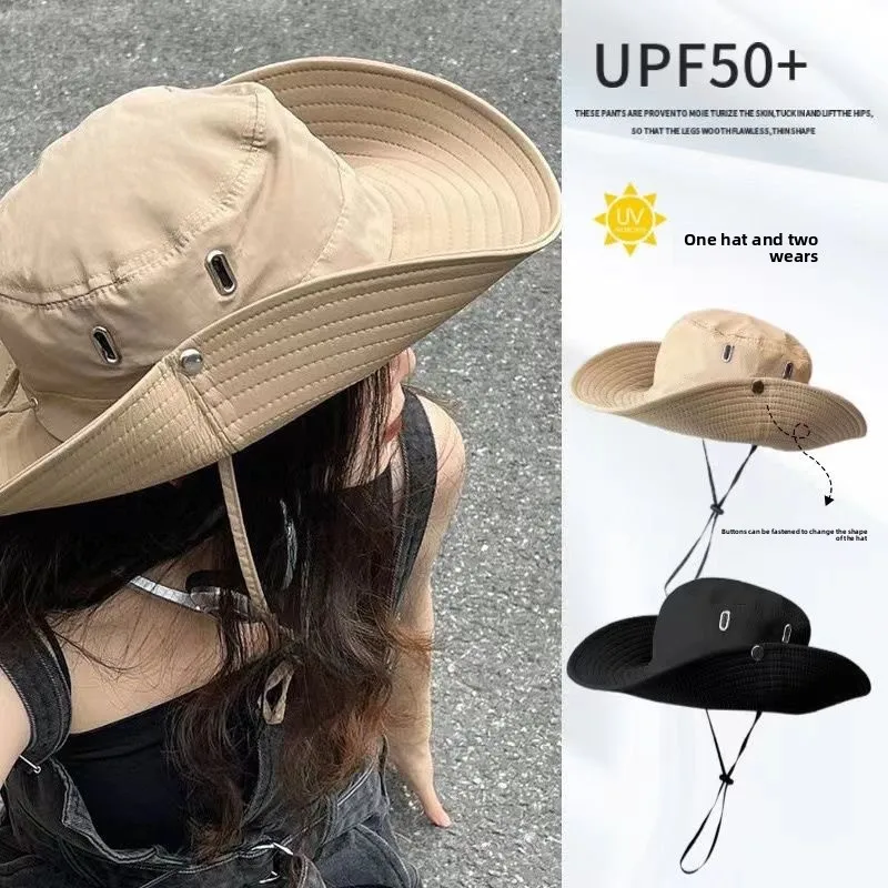 Mountaineering Hat, Summer Outdoor Camping Sun Protection Fisherman Hat, Hiking Sun Protection Breathable Cowboy Hat