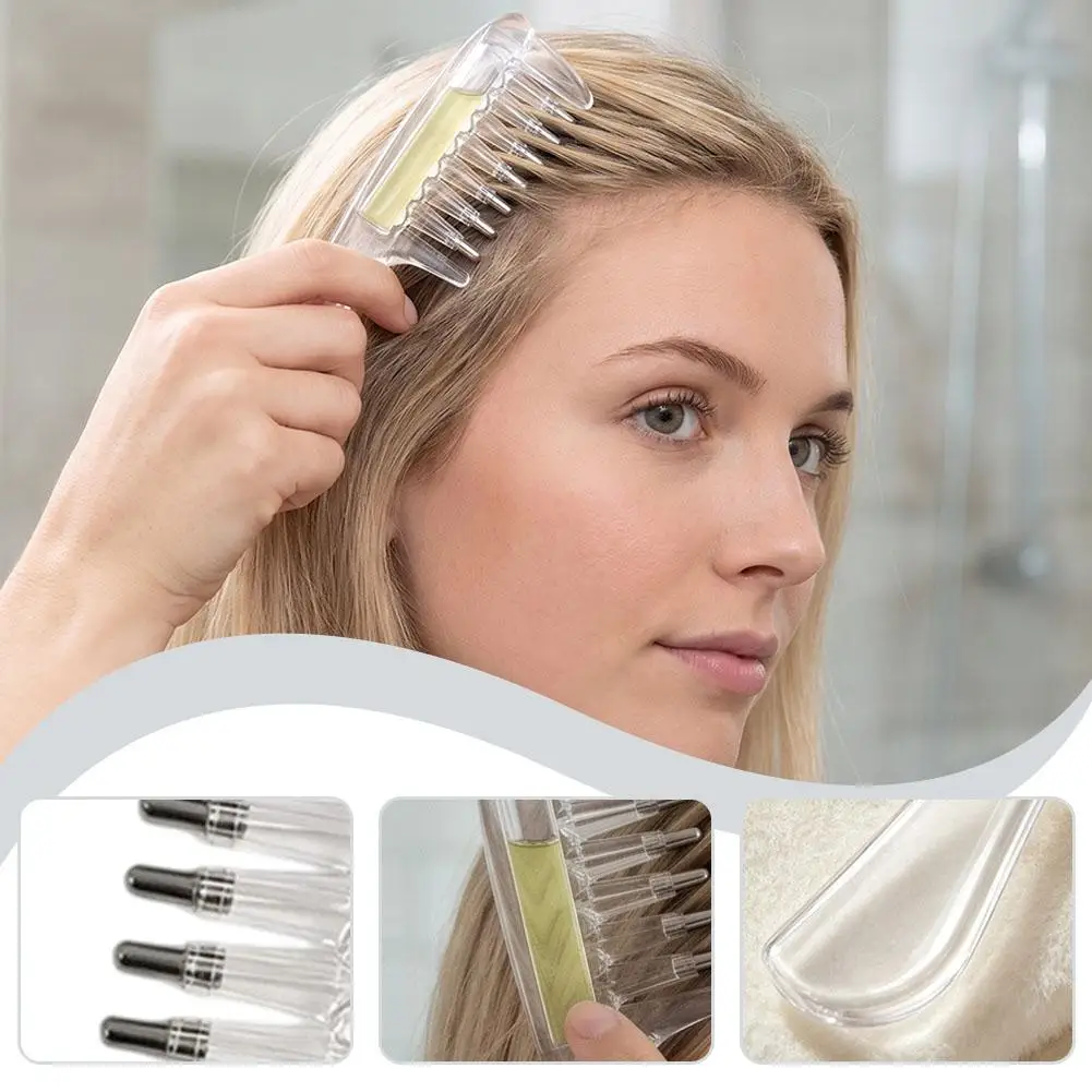 Hair Essential Oil Massage Comb Wide-tooth Comfortable Clear Hair Nourishing Serum For Female Scalp Hair Growth Male Beard Tools