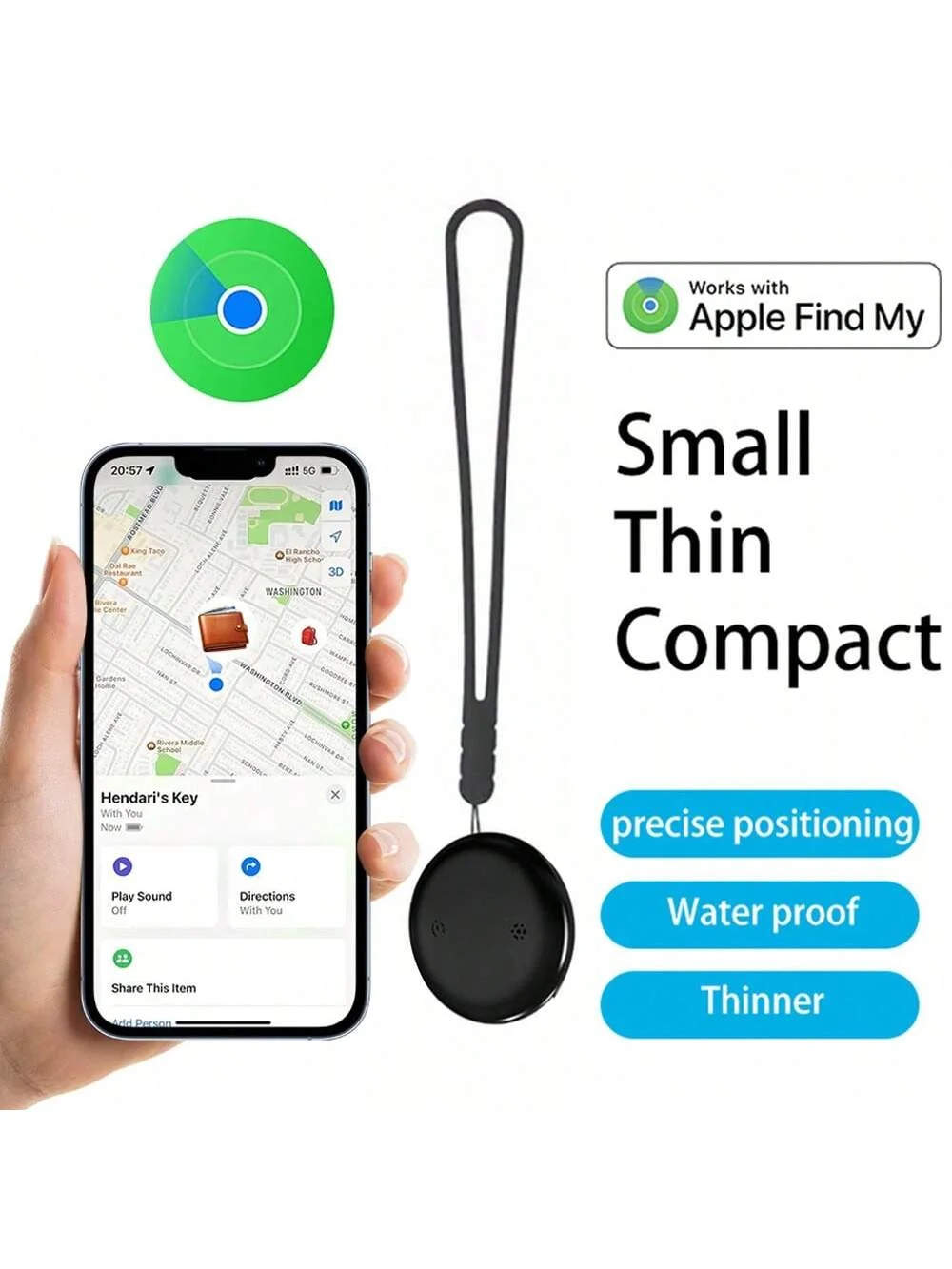 Waterproof ITag GPS Tracker Global Positioning Anti-loss Finder Device for Children Elderly and Pets Work with Apple Find My APP