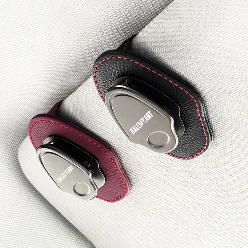 

Car Logo Eyeglass Holder For Mitsubishi Ralliart Lancer Ralli Art 9 10 Asx Glasses Storage Clip Auto Interior Organize Accessory