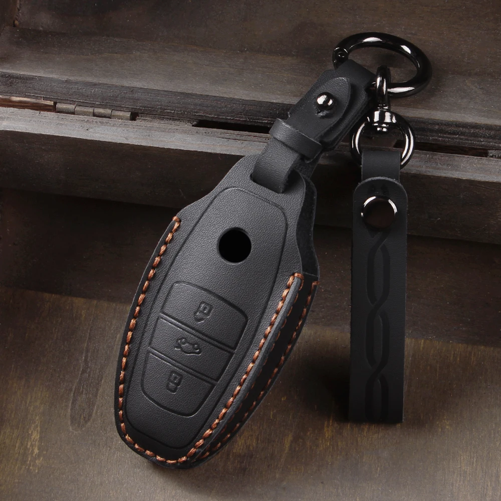 Leather key case for old Volkswagen Touareg special for 13/14/15/16/17 Touareg keychain