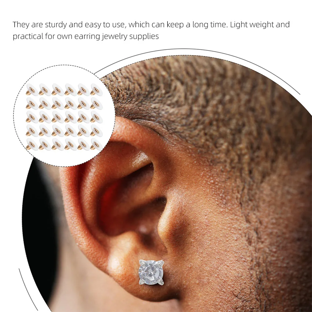 

200 Pcs Earring Accessories Unique Parts Earrings Metal and Plastic Stopper Backs Making Supplies