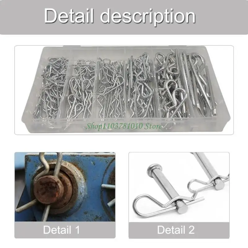 U55D 150Pcs Spring Steel Safety Split Clip Replacement Retainer Pins Retaining Pins Tractor Cotter Pins Easy Installation