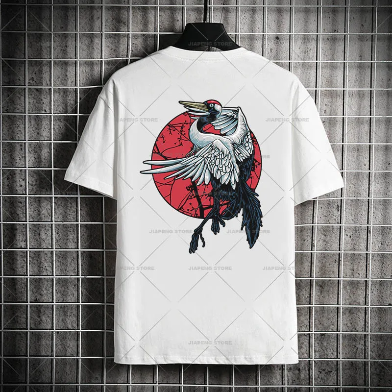 Red-Crowned Crane Heat Transfer Vinyl Sticker Iron On Transfers For Clothes Man jacket Hoodie Chinese style Patches DIY Gift DIY