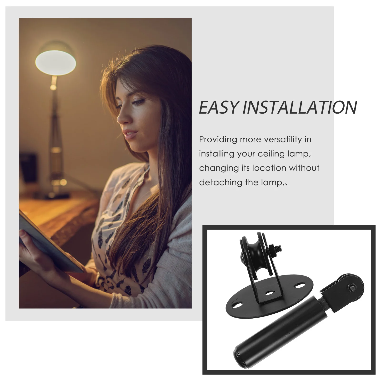 

1 Set Sliding Hardware Fittings Chandelier Pulley Lift Adjustment Rope Weight Bar Pendant Lamp Part Wall Mount Pulley System For