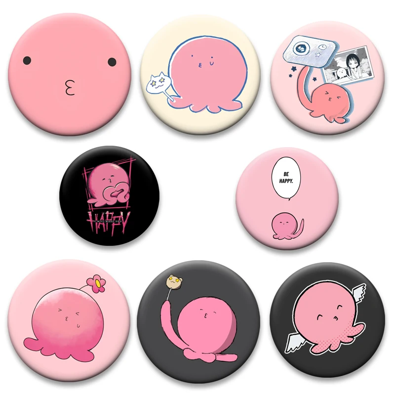 

Anime Takopi’s Original Sin Pins Cute Cartoon Badge 32/44/50/58mm Round Tinplate Brooches for Backpack Decoration Gift Accessory