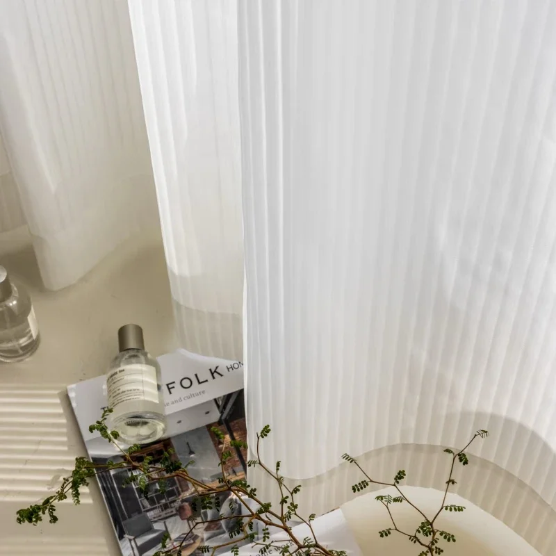 

Vertical Blind Chiffon Sheer Curtains for Living Room Bedroom High Quality Sunshade Uv Protection White Tulle Simple Morden Yarn