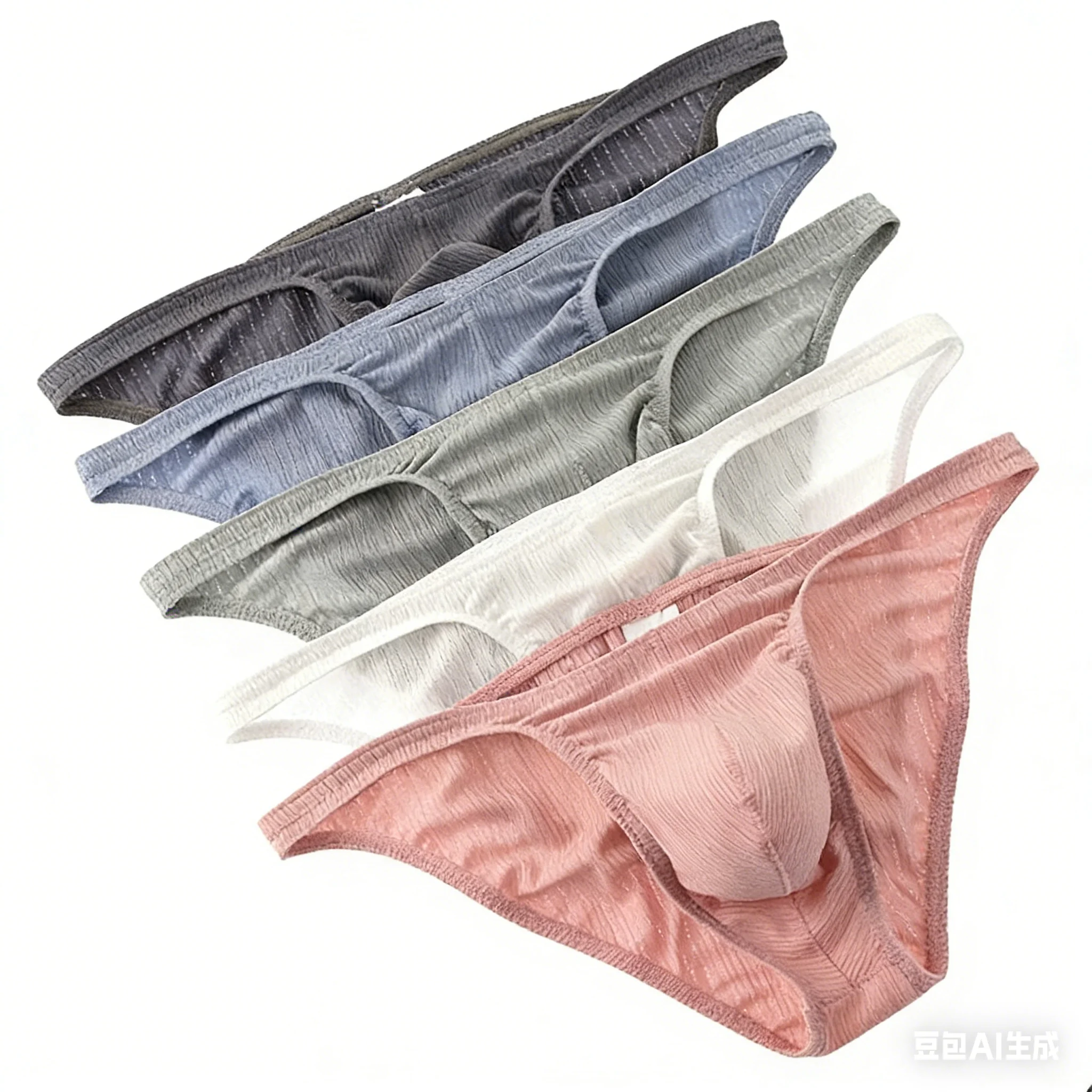 

Men's Bulge Brief Ribbed Sexy Low-Rise U Convex Pouch Underwear Breathable Sweat-Absorbent Solid Color Comfortable Daily Panties