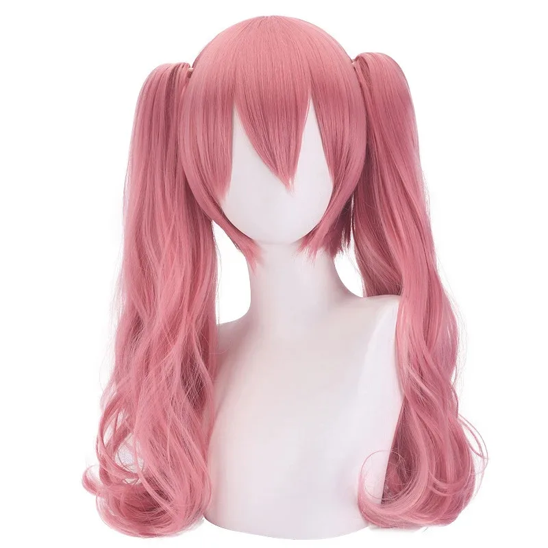 Perona Cosplay Wig Anime Pink double curly ponytail Temperature Hair Strands Performance Halloween For Women sf/1