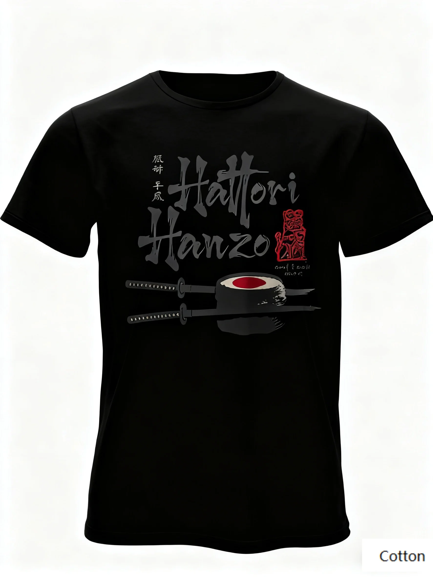 تي شيرت ياباني عصري - إبداعي ثقافي - تي شيرت برقبة دائرية للمعجبين يتميز بطباعة عزر السيف والسوشي وصل حديثًا تي شيرت S-4XL #2