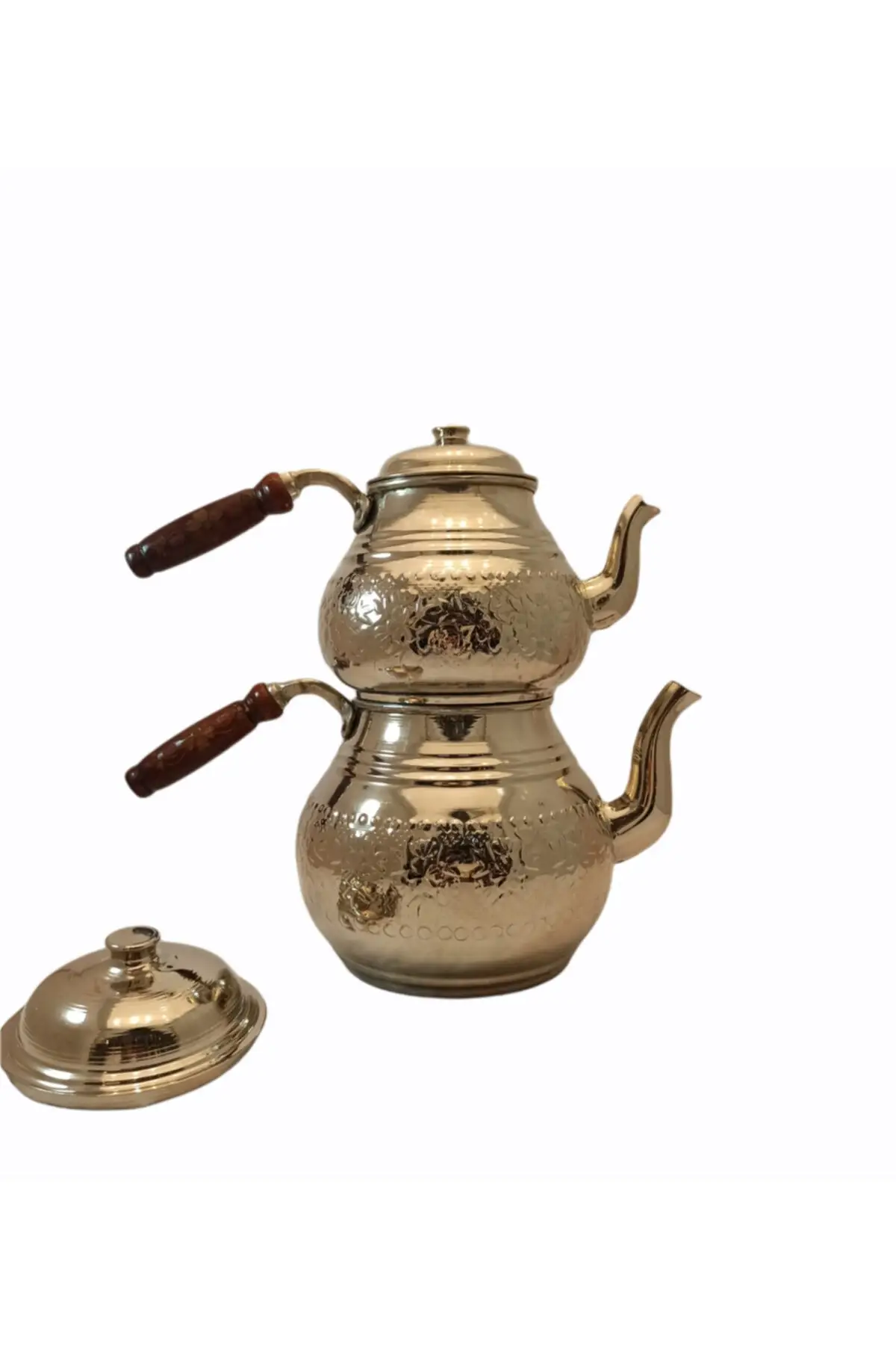 

DOLBOVI copper Jumbo teapot flower patterned silver Cooper Tea Pots Handmade