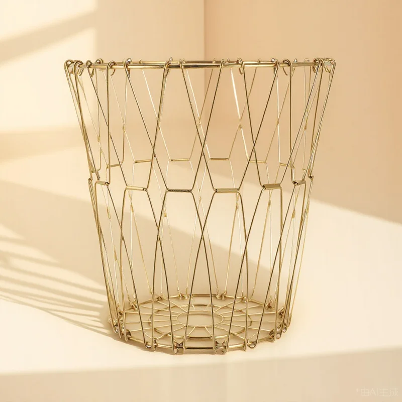 

Flexible Stainless Steel Drain Basket Hollow Design Kitchen Fruit Vegetable Holder Multipurpose Storage Basket Easy Drain