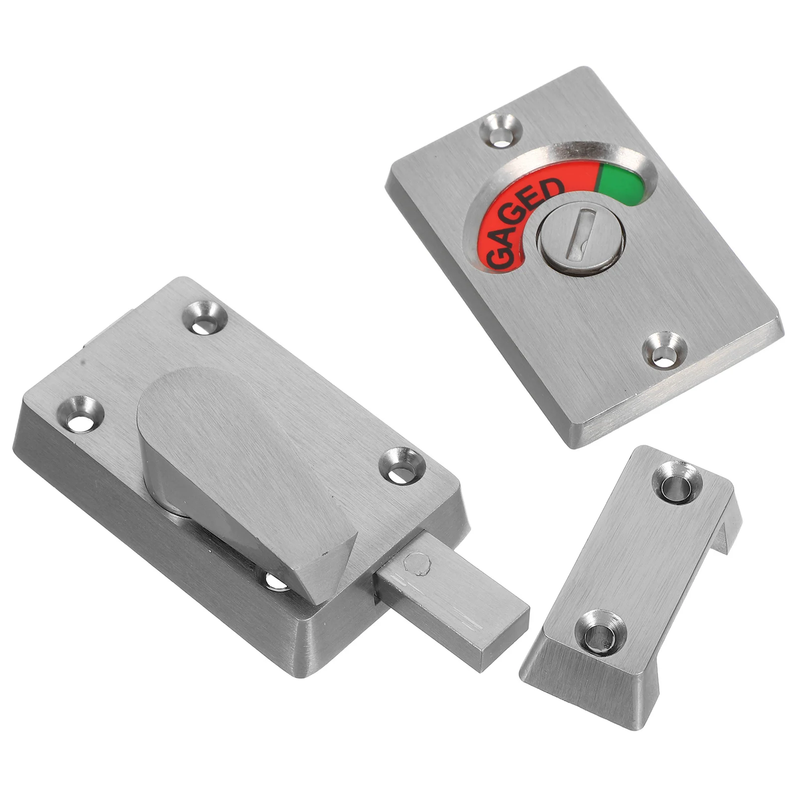 

1Set Privacy Partition Bathroom Door Lock Stall Latch with Occupancy Indicator Stainless Steel Public Toilet Lock