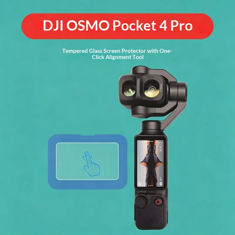 For DJI Pocket 4Pro Display Screen Quick Sticker Film High Definition Transparency Scratch Resistant Tempered Glass Protective F