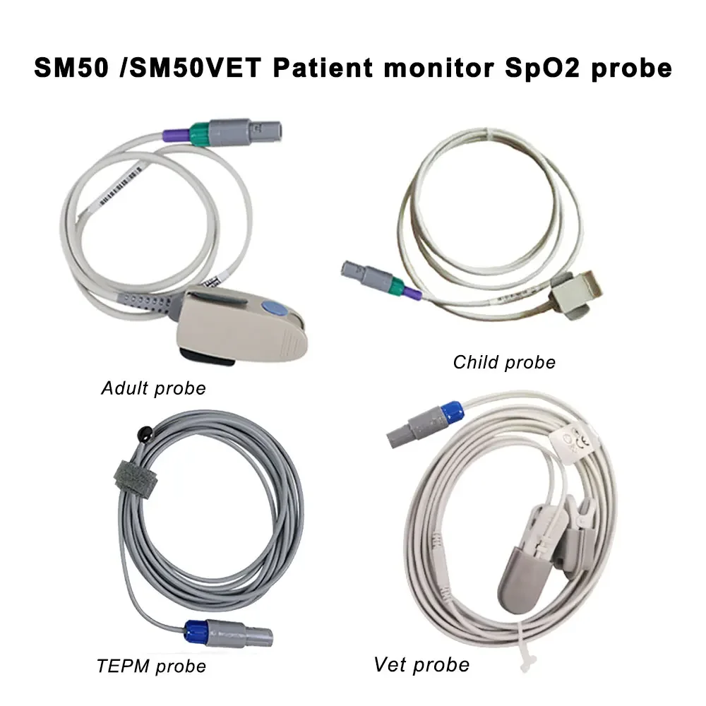 Spo2 Probe Blood Oxygen Sensor for SM50/SM50vet Handheld Patient Monitor Human or Veterinary Optional
