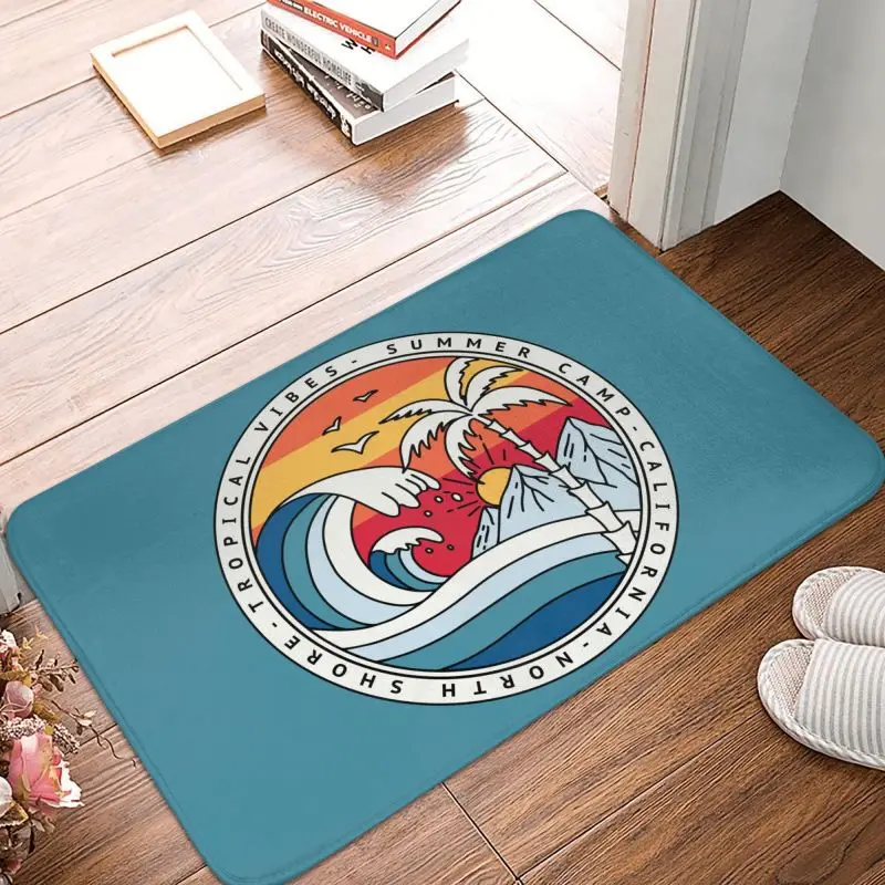 California Beach Surfing Doormat Anti-Slip Bathroom Kitchen Mat Toilet Door Floor Entrance Carpet Rug