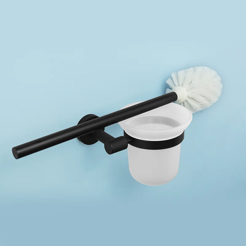 Soporte de pared negro mate, barra de toalla de acero inoxidable, portarrollos de baño, gancho para albornoz, escobilla de baño, accesorios de baño