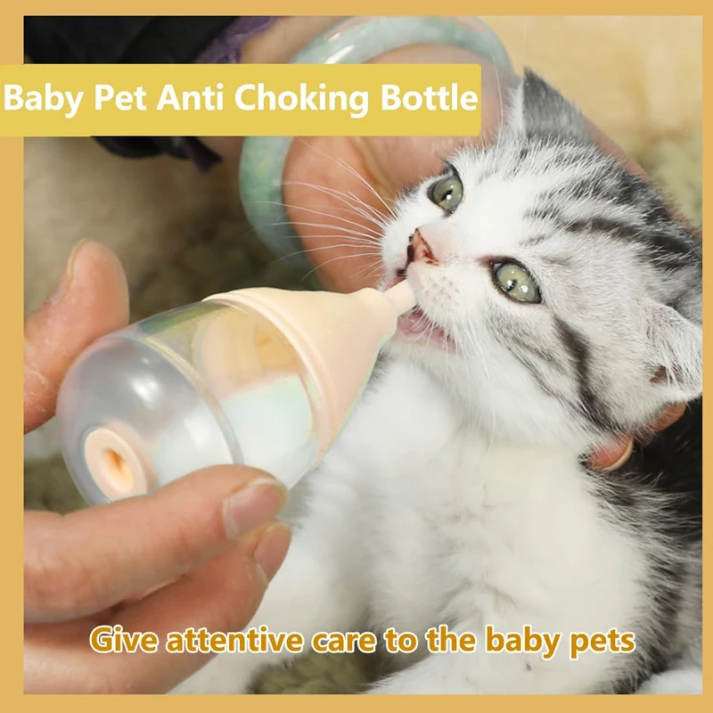 Newborn Pet Feeding Bottle Kitten Puppy Milk Bottles Anti Choking Nursing Bottle with Feeding Nipples