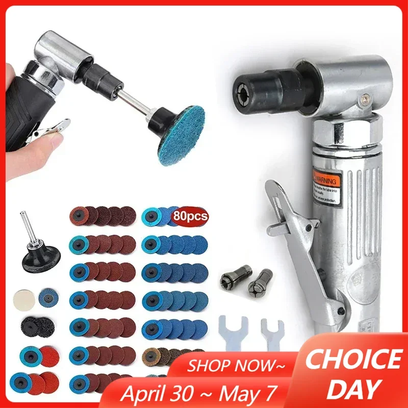 Air Angle Die Grinder 90 Degree Pneumatic Grinding Machine Mill Engraving Tool Pneumatic Die Grinder Carving Machine Tool Set