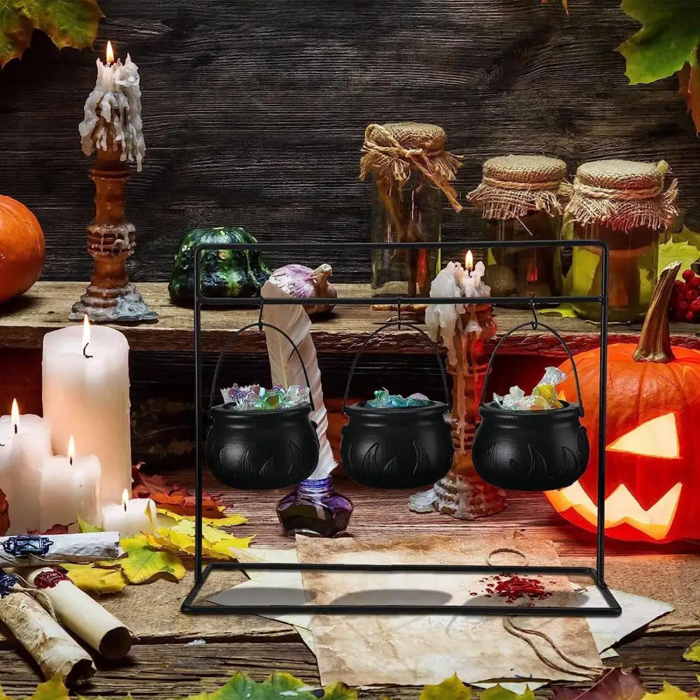 

Witch Cauldron Halloween Decor Halloween Witch Cauldron Candy Bowl Set with Skeletons Indoor Outdoor Party for Halloween