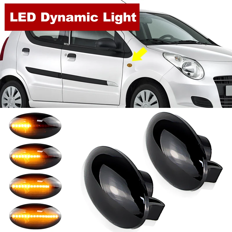 2PCS For Suzuki Alto 2009-2017 Ignis 2016-2019 Led Dynamic Side Marker Turn Signal Light Sequential Blinker Light Indicator