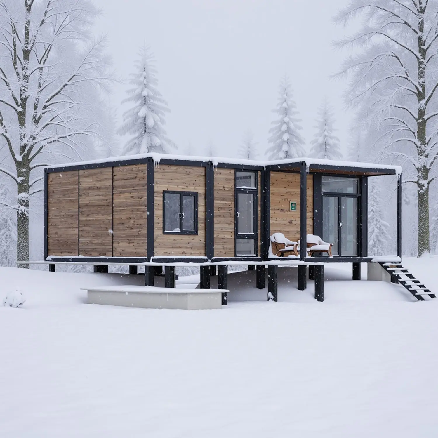 Wood Grain Color Aluminum Alloy Container House Container Outdoor Leisure and Entertainment Containers All Weather Prefab House