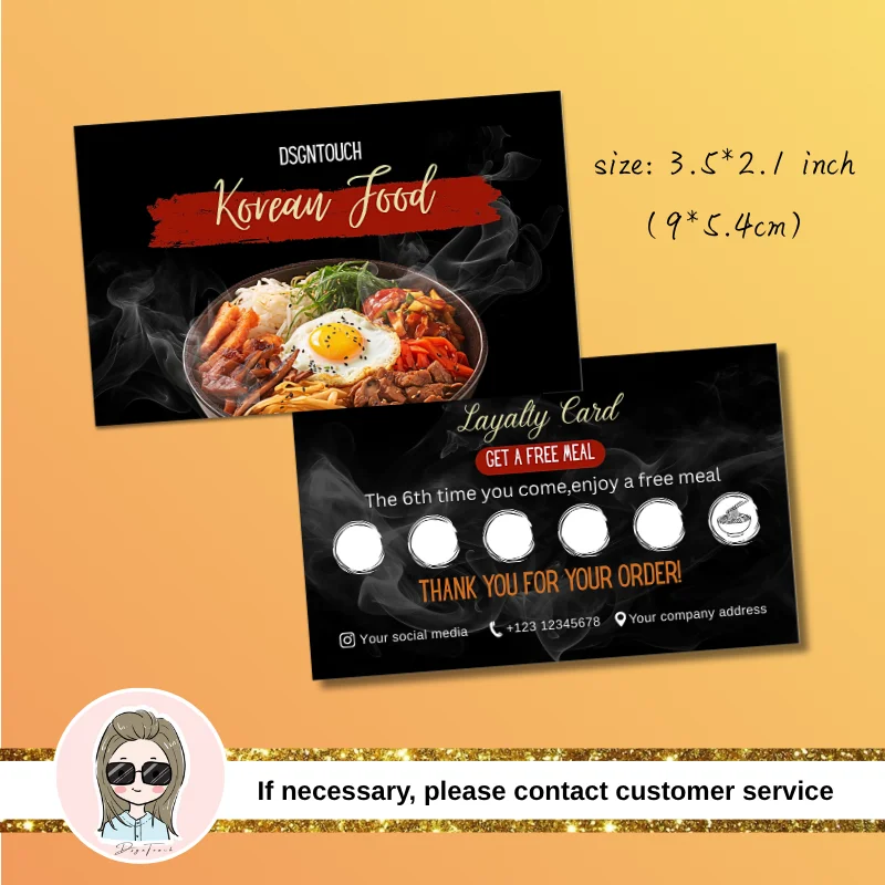 Professional Loyalty Card for Restaurant Cafe Hotel Punch Card System Customizable Design Easy to Write without Lamination