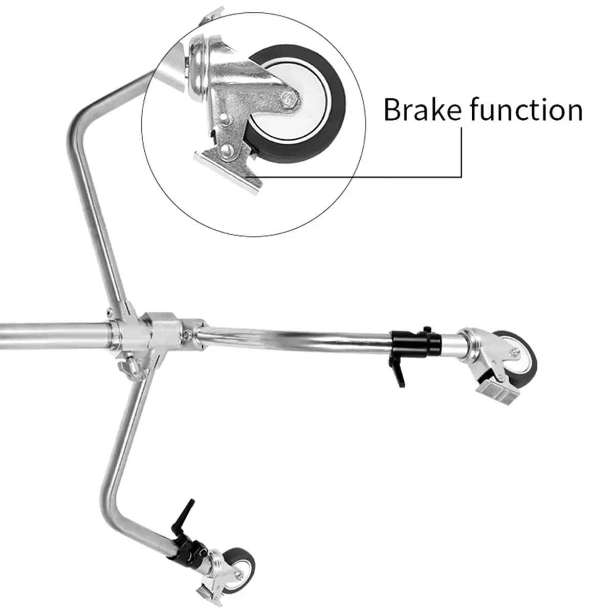 3pcs Swivel Caster Wheel with Metal Construction for Light Stand with 25mm Diameter Leg, for Studio Video