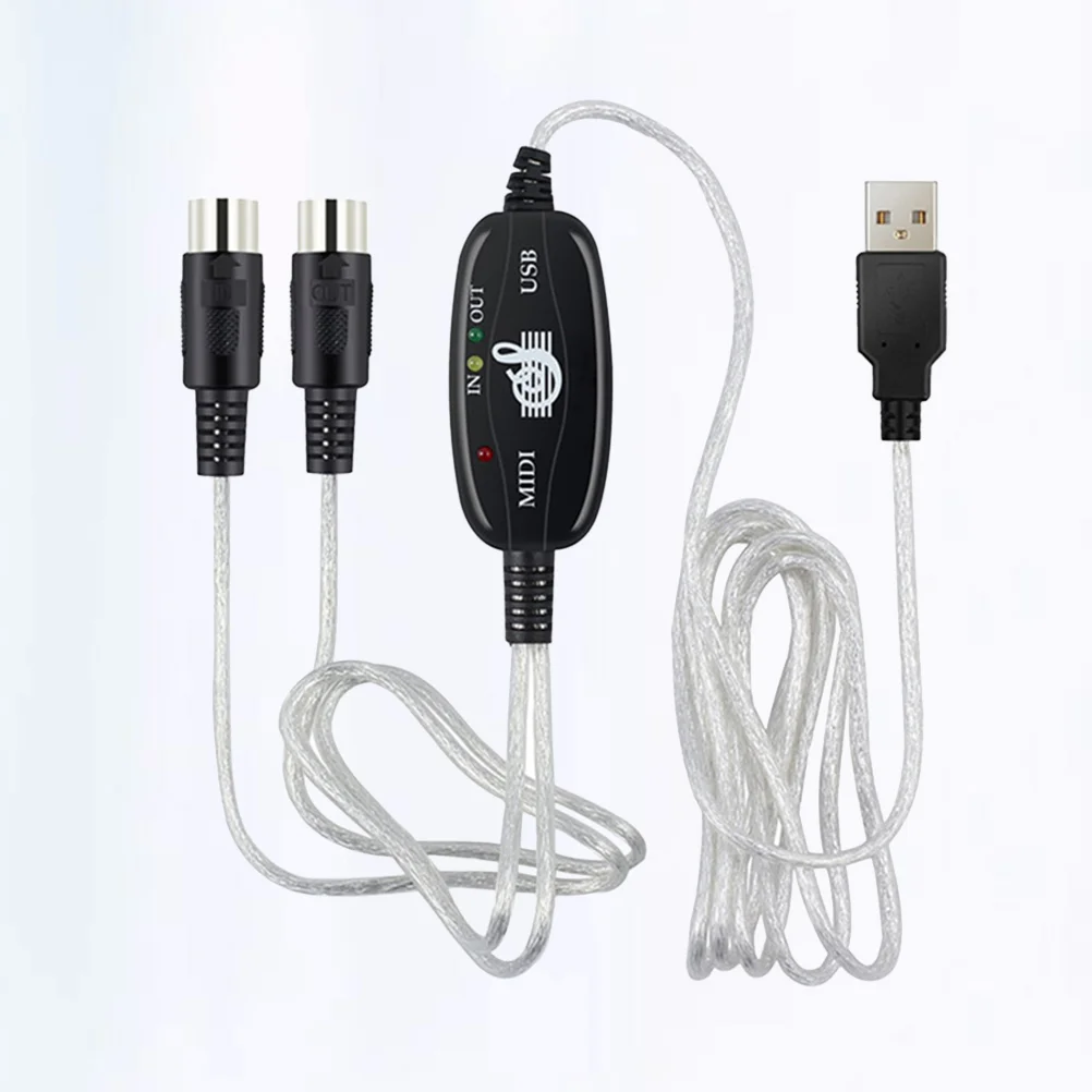 

180x2cm MIDI Cable to USB MIDI Cable Music Editing Cord Keyboard Connection Cable Keyboard Connector Keyboard Adapter Cable