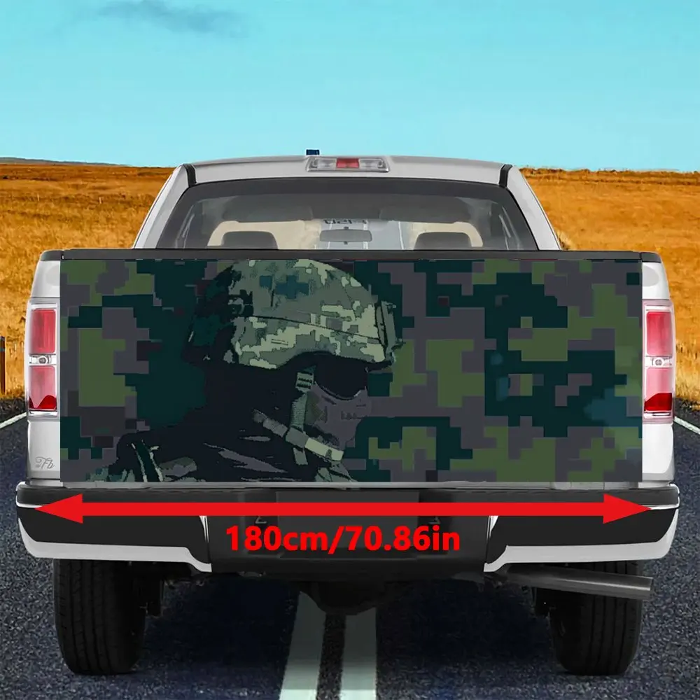 Pixel Cyber Soldier Camo Car Tail Trunk Protect Vinly Decal Auto Accessories DIY Hood Decoration Sticker for Off-road Pickup